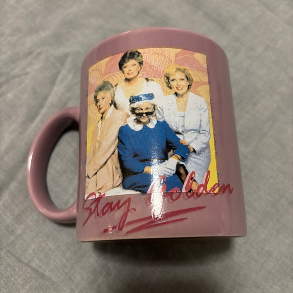 Large Pink Mug with Golden Girls Design